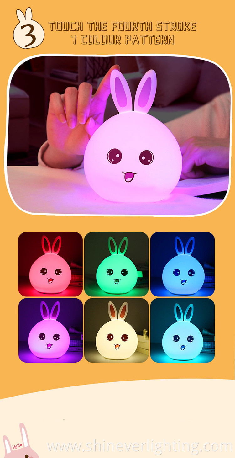 LED Bunny Lamp with Soft-Touch Function